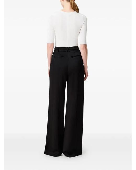 Another Tomorrow Black Pleated Trousers