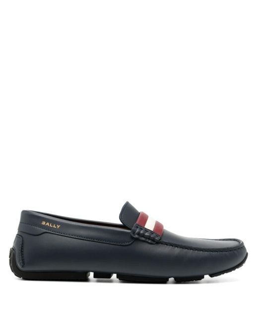 Bally Blue Pilot Leather Loafers for men