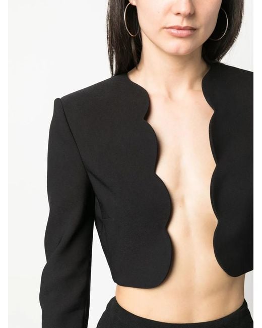 Genny Black Long-Sleeve Cropped Blazer