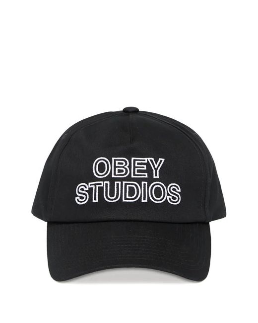 Obey Black Baseballkappe Mit Riemen