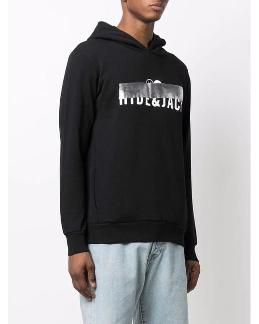 HIDE & JACK Black Logo-Print Pullover Hoodie