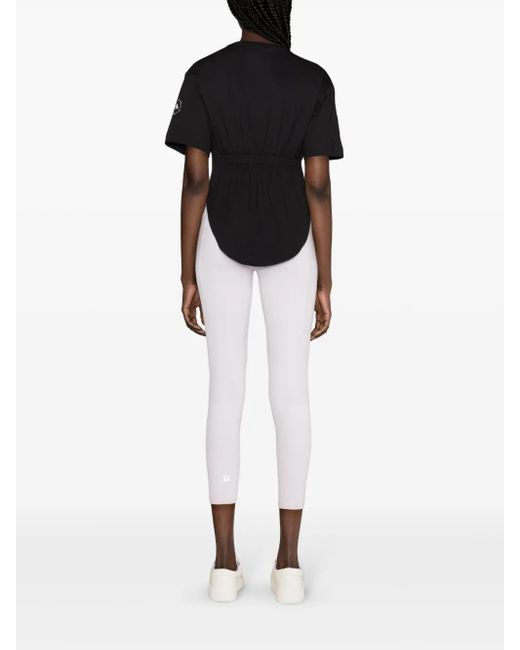 Adidas By Stella McCartney Black Elasticated-Waist Organic-Cotton T-Shirt