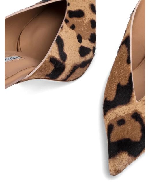 Le Silla Natural Clivage Leopard-Print Mules