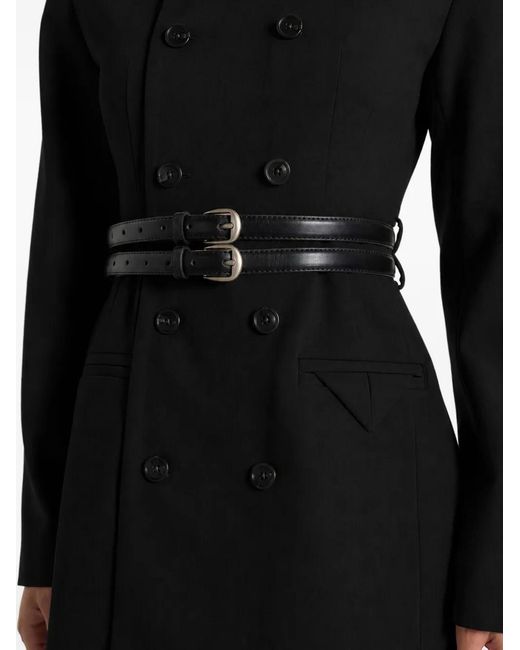 Manière De Voir Black Sierra Double-Breasted Belted Blazer Dress