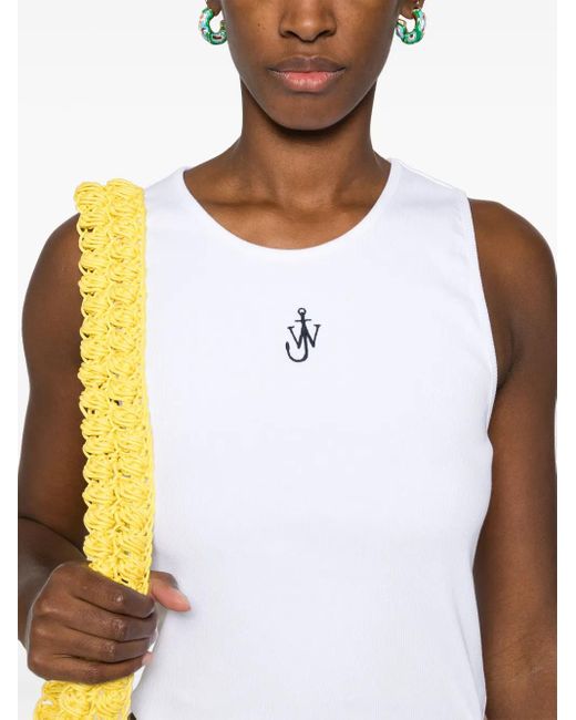 J.W. Anderson White Oberteil Mit Jw-Logo