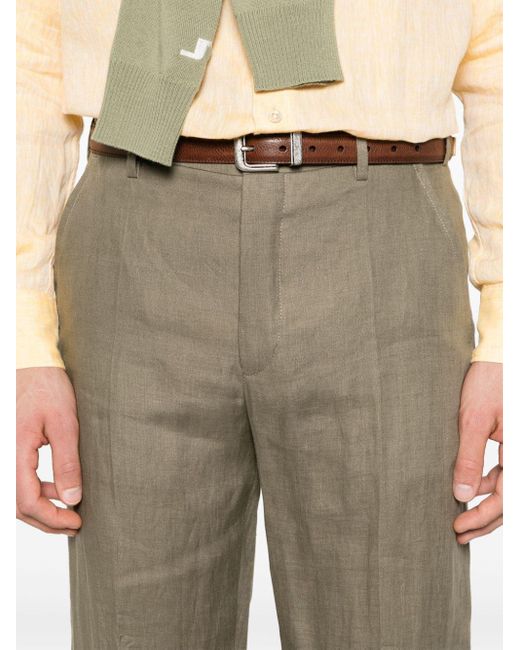 Pantalones ajustados de talle medio Incotex de hombre de color Natural