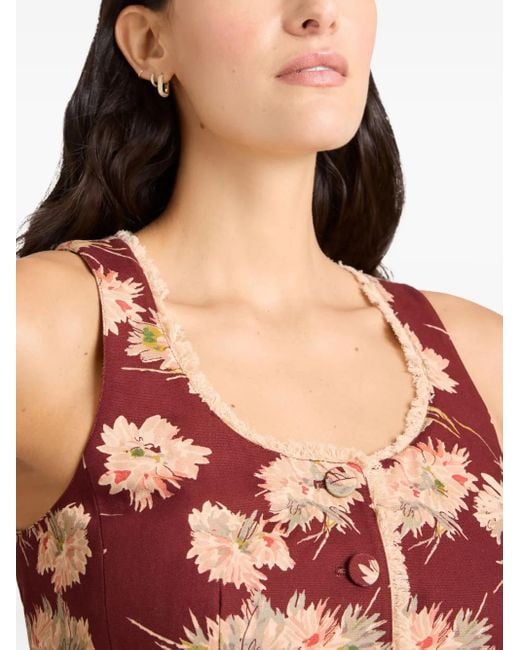 Cinq À Sept Mae Bouquet Rowena Blouse in het Red