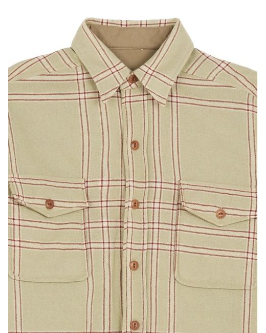 Fortela Natural Patch-Pockets Checked Overshirt for men