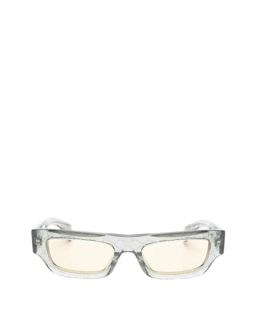 Gucci Natural Monogram-Print Rectangle-Frame Sunglasses
