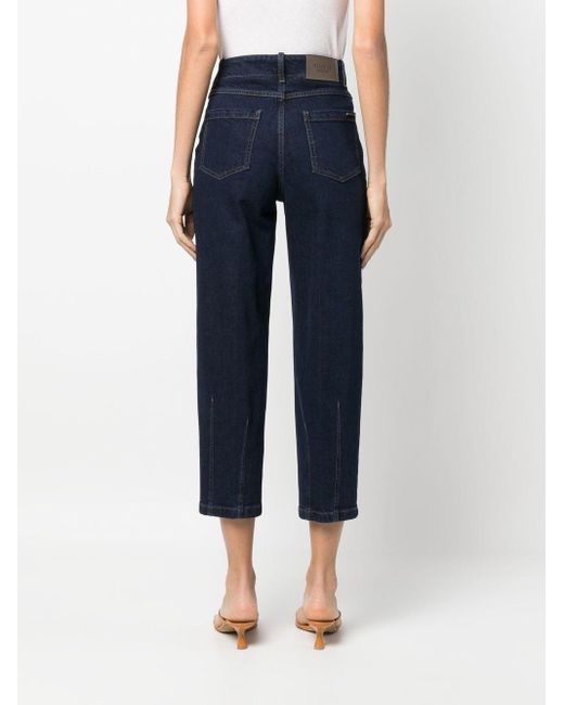 Peserico Cropped Tapered Jeans in Blue | Lyst