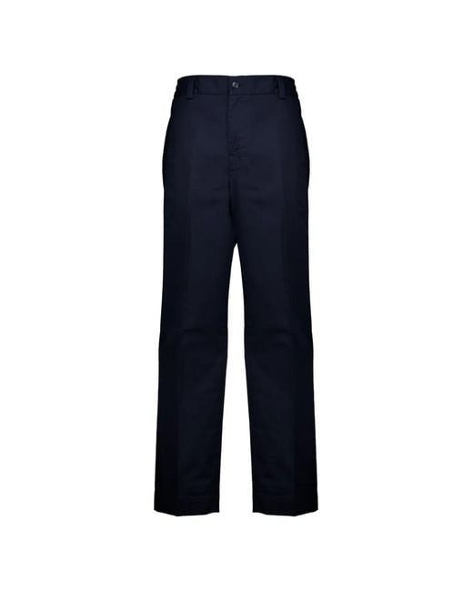 Moncler Blue Tailored Cotton Trousers for men