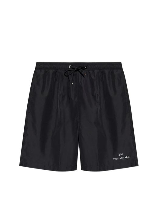 Paul & Shark Black Drawstring Swim Shorts for men