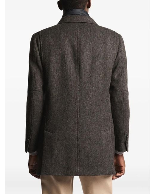 Fay Black Tailored Coat for men