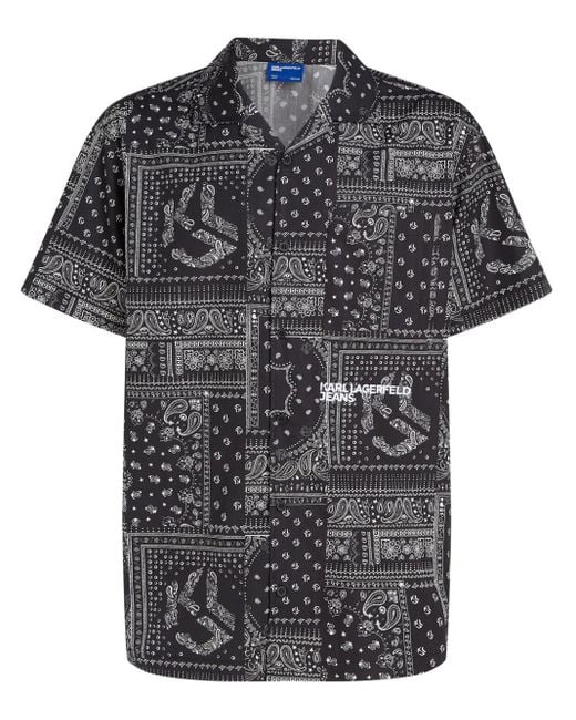 Karl Lagerfeld Hemd mit Bandana-Print in Black für Herren