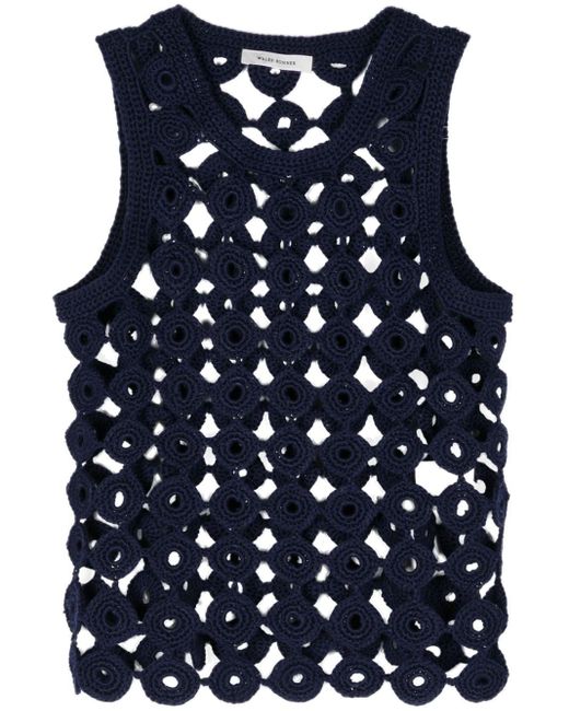 Wales Bonner Blue Stanza Crochet Vest - Women's - Cotton