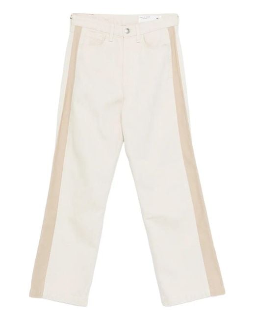 Rag & Bone White Logan Side-Stripe Jeans