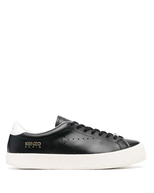 KENZO Black Swing Leather Sneakers - Men's - Calf Leather/rubber/fabricnylon for men