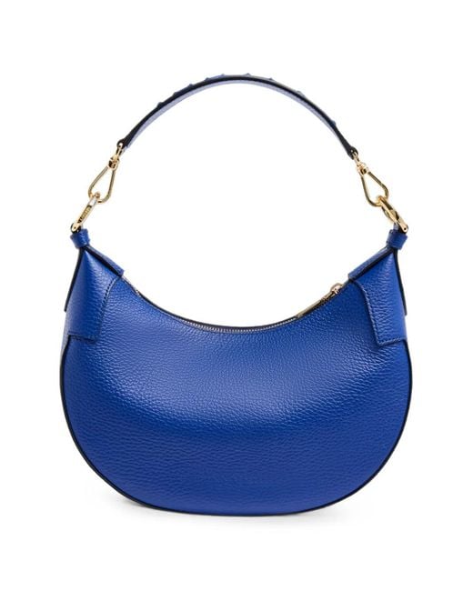 Lancel Blue Small Origami Leather Shoulder Bag