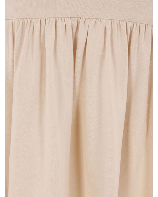 Rabanne Natural Tie-Detail Ruffle Dress