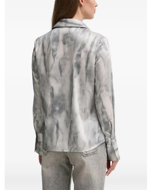 Sisley Gray Patterned Button-Fastening Shirt