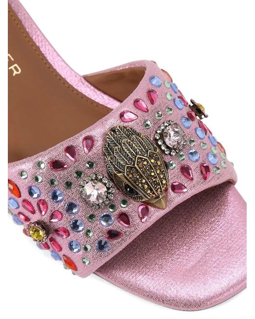 Kurt Geiger Pink Kensington Flat Sandals