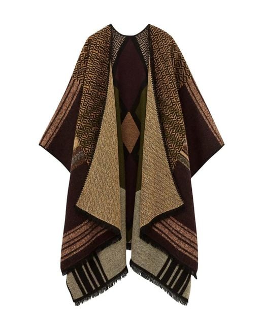 Ba&sh Black Panama Striped Cape