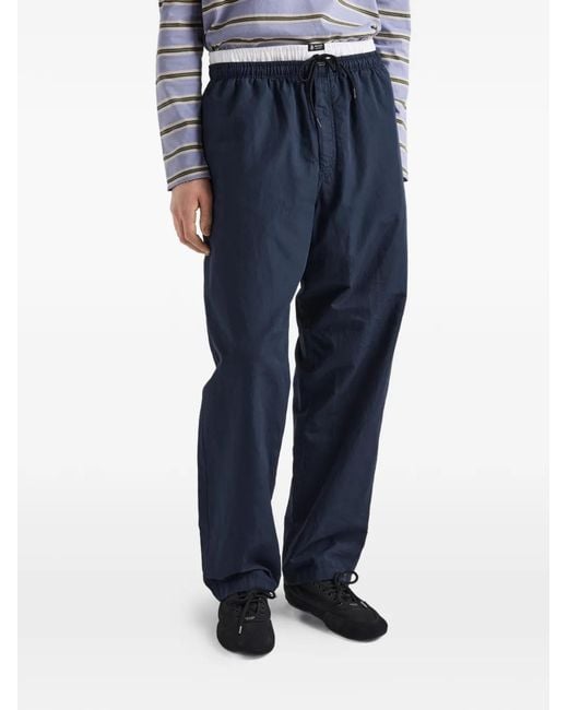 Prada Blue Linen-Blend Pants for men