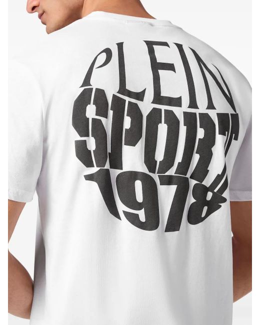 Philipp Plein White Logo-Print Crew-Neck T-Shirt for men