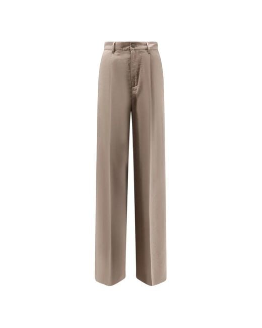 Hevò Natural Wide-Leg High-Waisted Trousers