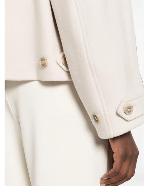 Semicouture White Zip-Up Button-Cuff Jacket
