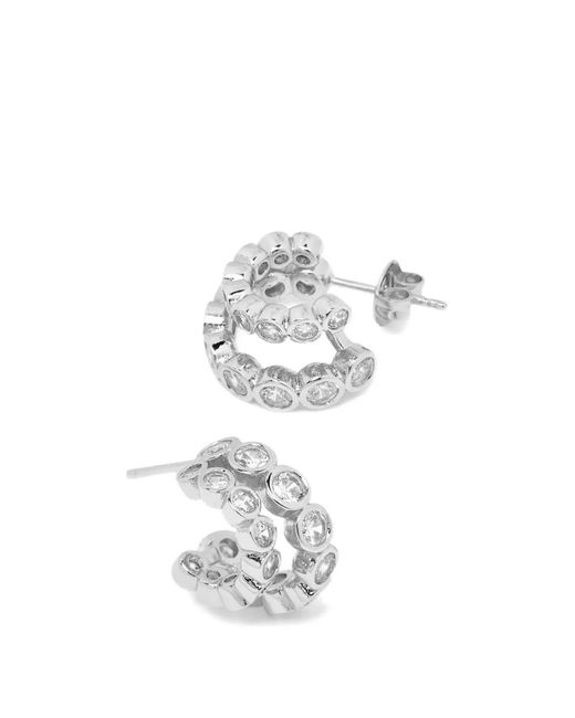 Yoj White Averto Mini Hoop Earrings