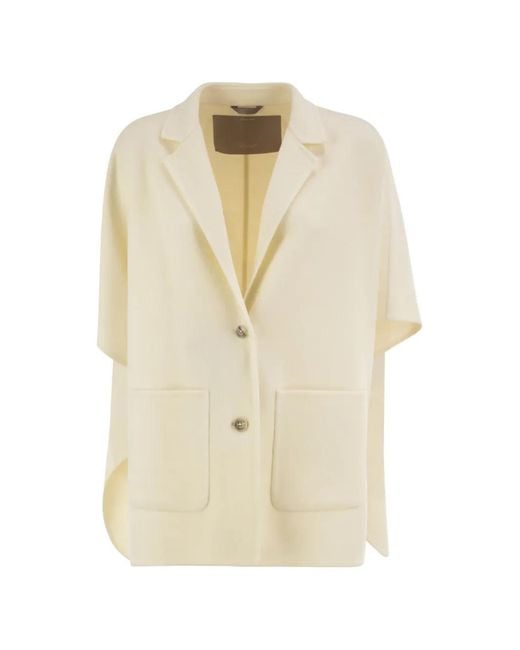 Herno White Double-Faced Wool-Blend Cape