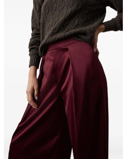 Polo Ralph Lauren Purple Pleated Palazzo Trousers