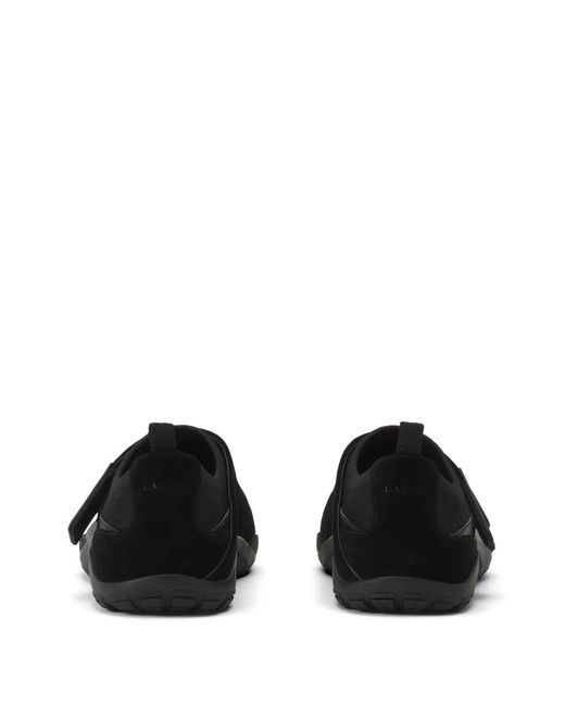 Lanvin Black Embossed Strap Sneakers