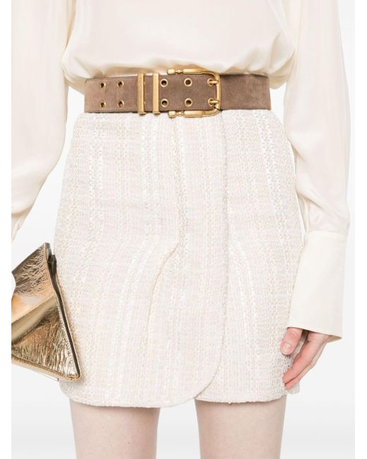 IRO White Bouclé Design Mini Skirt