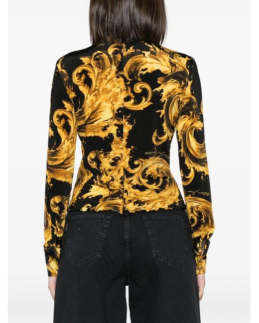 Versace Jeans Couture Black Barocco-Print Shirt