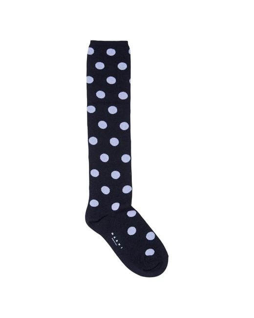 Marni Blue Polka-Dot Socks