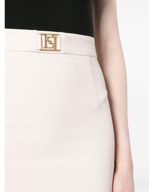 Elisabetta Franchi White Logo-plaque Mini Skirt