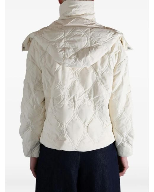 Canada Goose White Quilted Hooded Jacket
