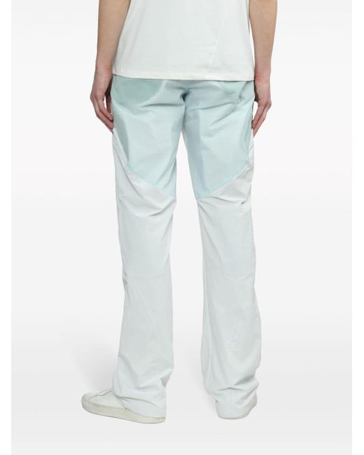 Post Archive Faction PAF White Layered Straight Leg Trousers for men