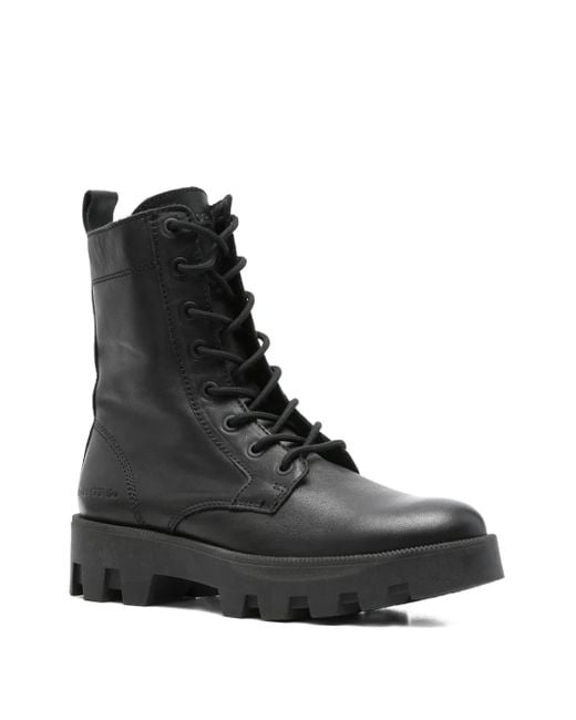 Marc O' Polo Black Lace-Up Chunky Sole Boots