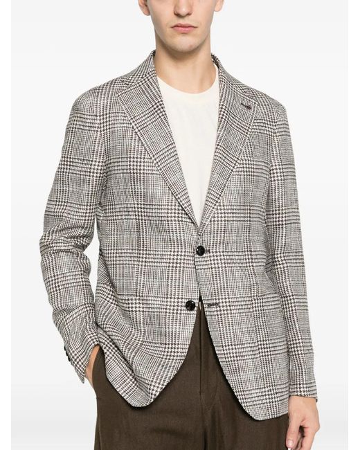 Tagliatore Gray Checked-Pattern Blazer for men