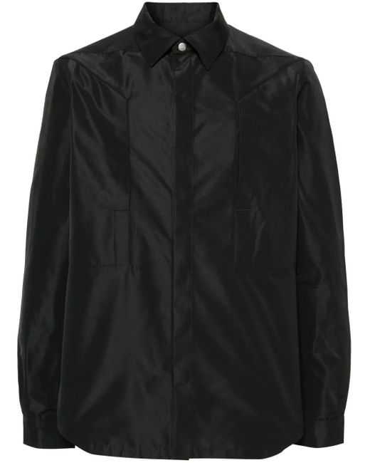 Camisa Fogpocket con cuello clásico Rick Owens de hombre de color Black