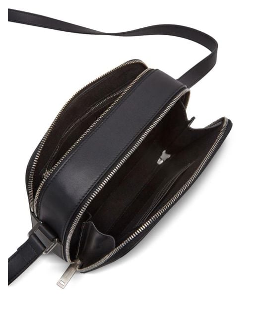 Ferragamo Black Logo-Debossed Leather Shoulder Bag for men