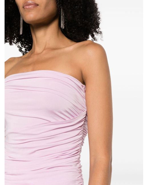Magda Butrym Pink Ruched Strapless Stretch-jersey Top