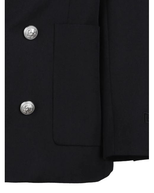 Balmain Black Double-Breasted Blazer for men