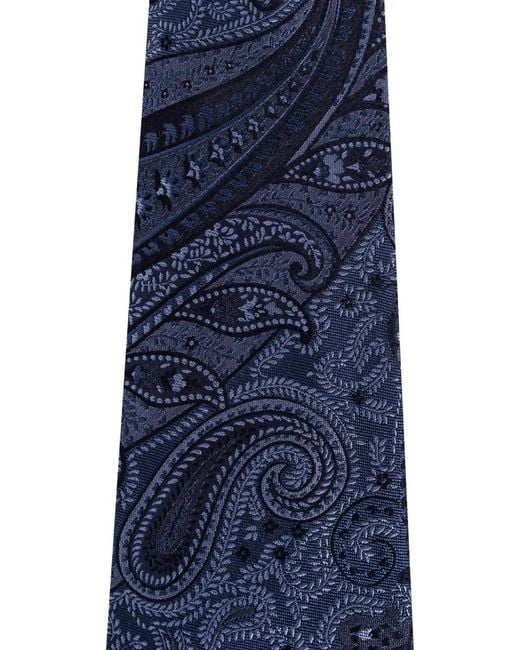 Etro Blue Paisley-Patterned Tie for men