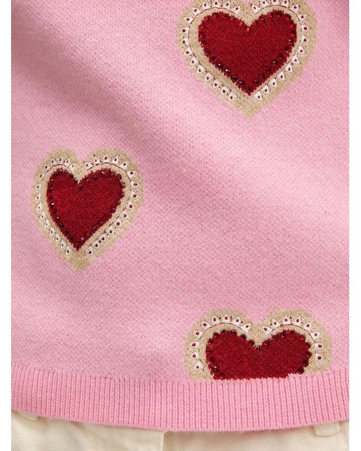 Never Fully Dressed Pink Heart-Motif String Top