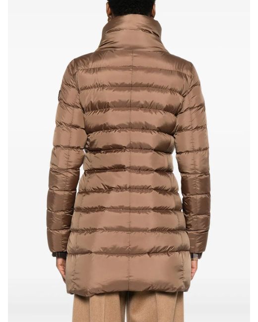 Peuterey Brown Quilted High-Neck Coat