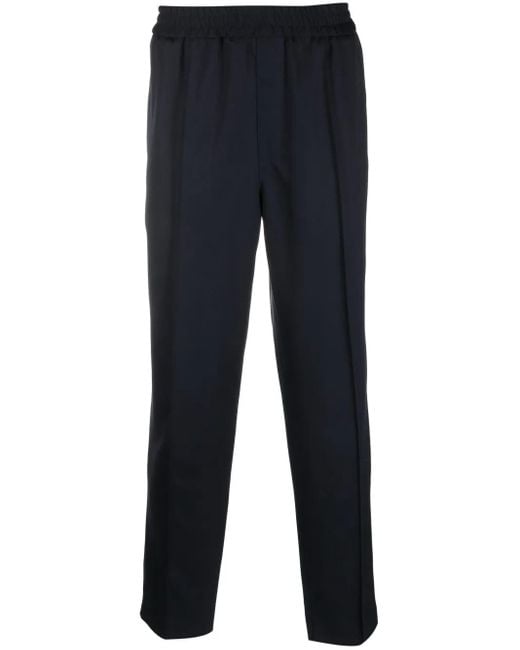 A.P.C. Blue Elasticated-Waist Wool Trousers for men